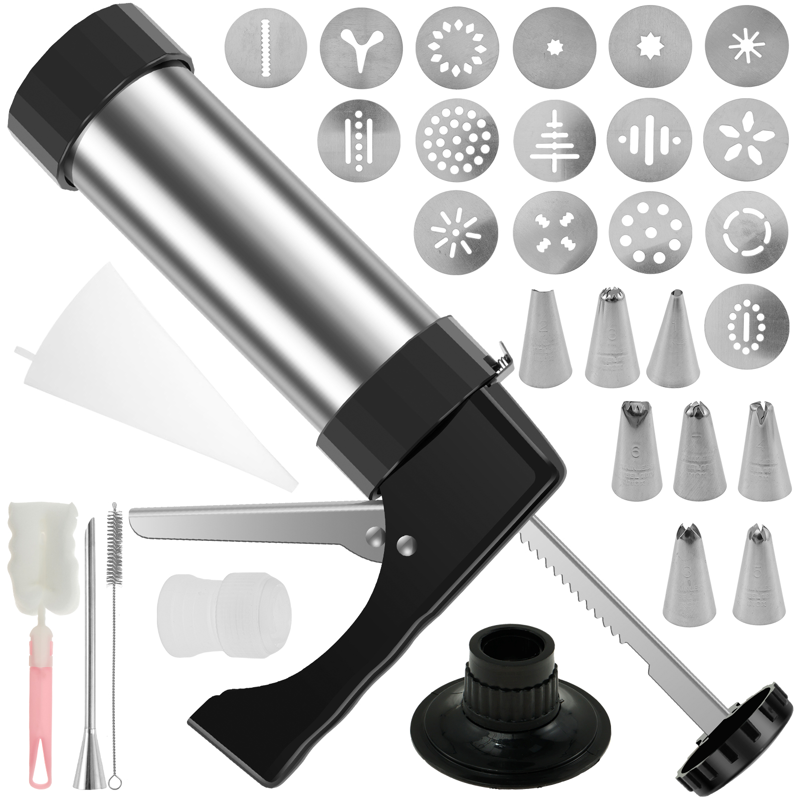 Churros Maker Gun - Cookie Press Gun Tips Set Stainless