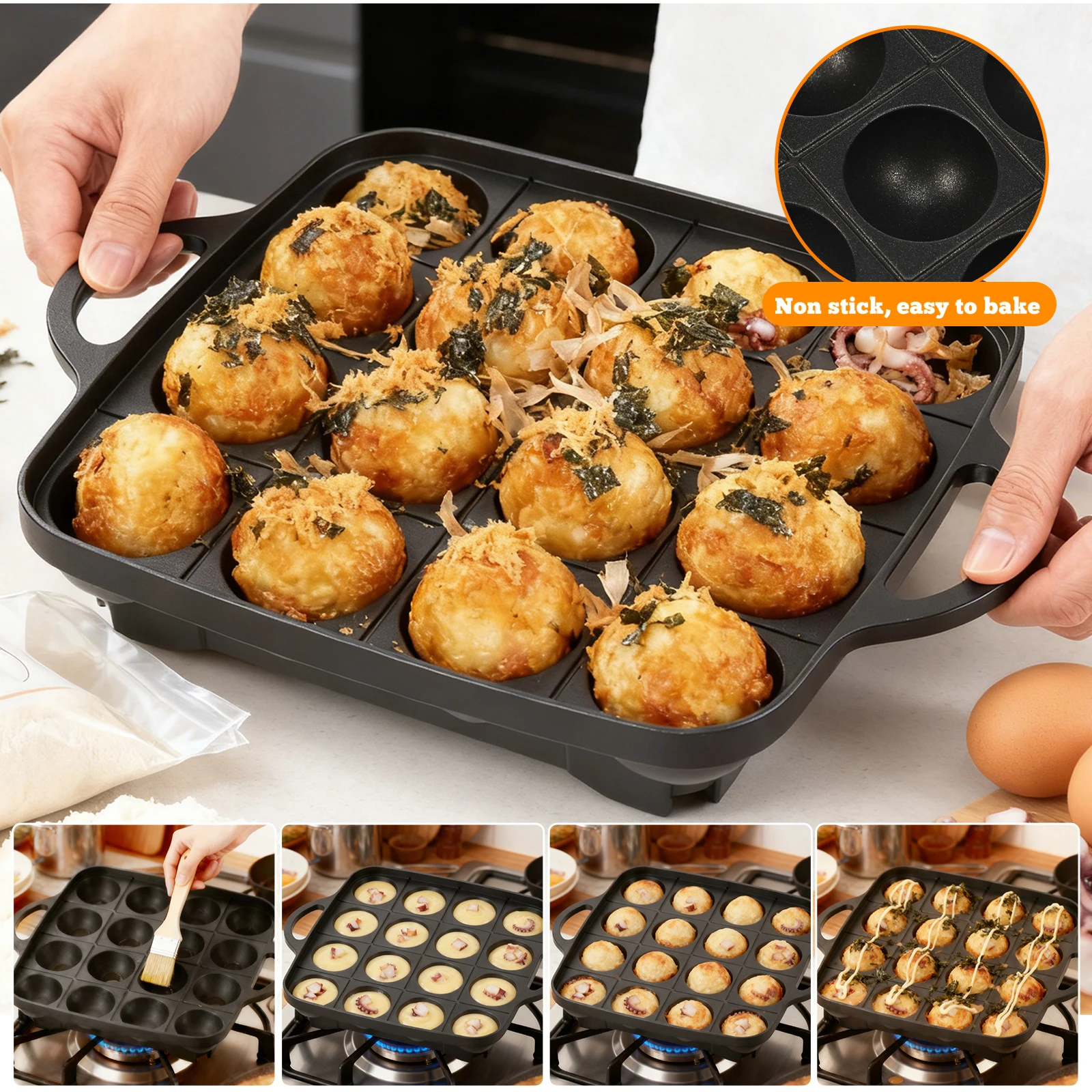 16 Holes Takoyaki Pan Cast Alu - مراجعة Takoyaki Grill Plate وسعره