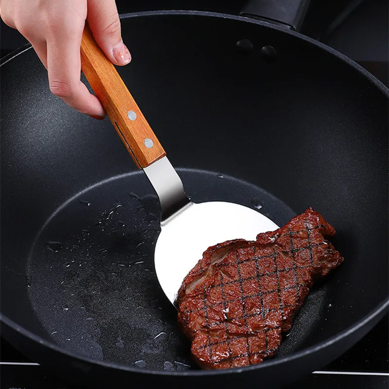 Stainless Steel Wooden Handle  - مراجعة Okonomiyaki Spatula وسعره