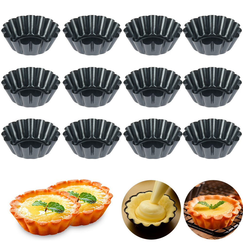 12Pcs Pan Mold Tart Quiche Fla - مراجعة Egg Waffle Pan وسعره