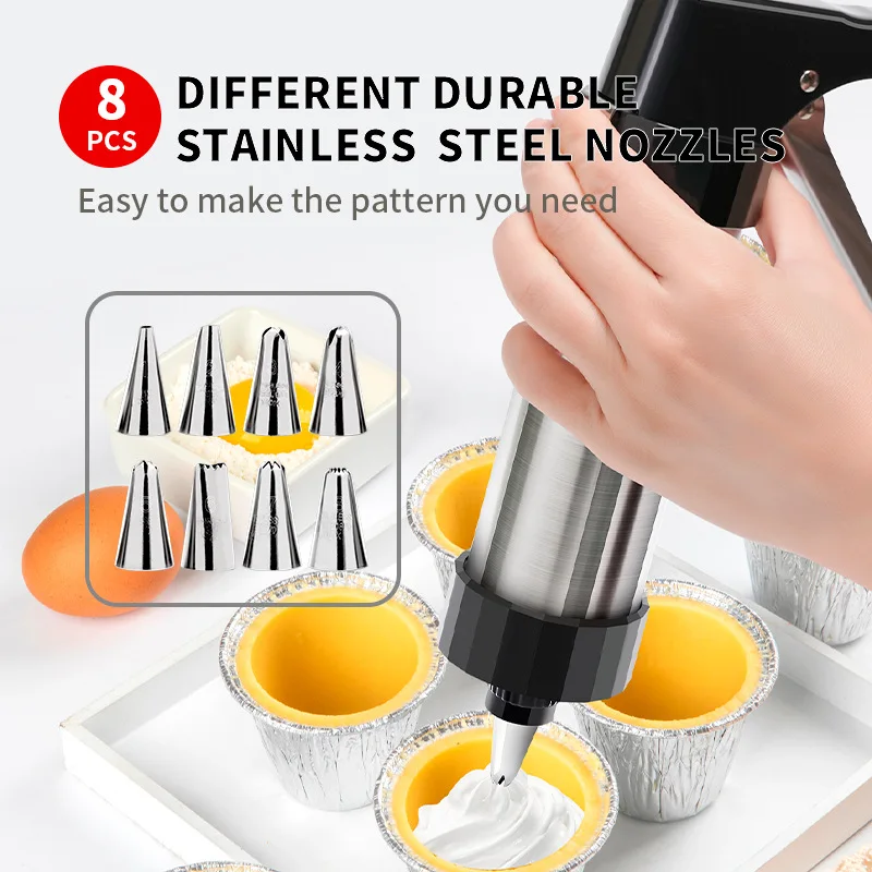 Cookie Press Gun Kit Stainless - مراجعة Churros Maker Gun وسعره