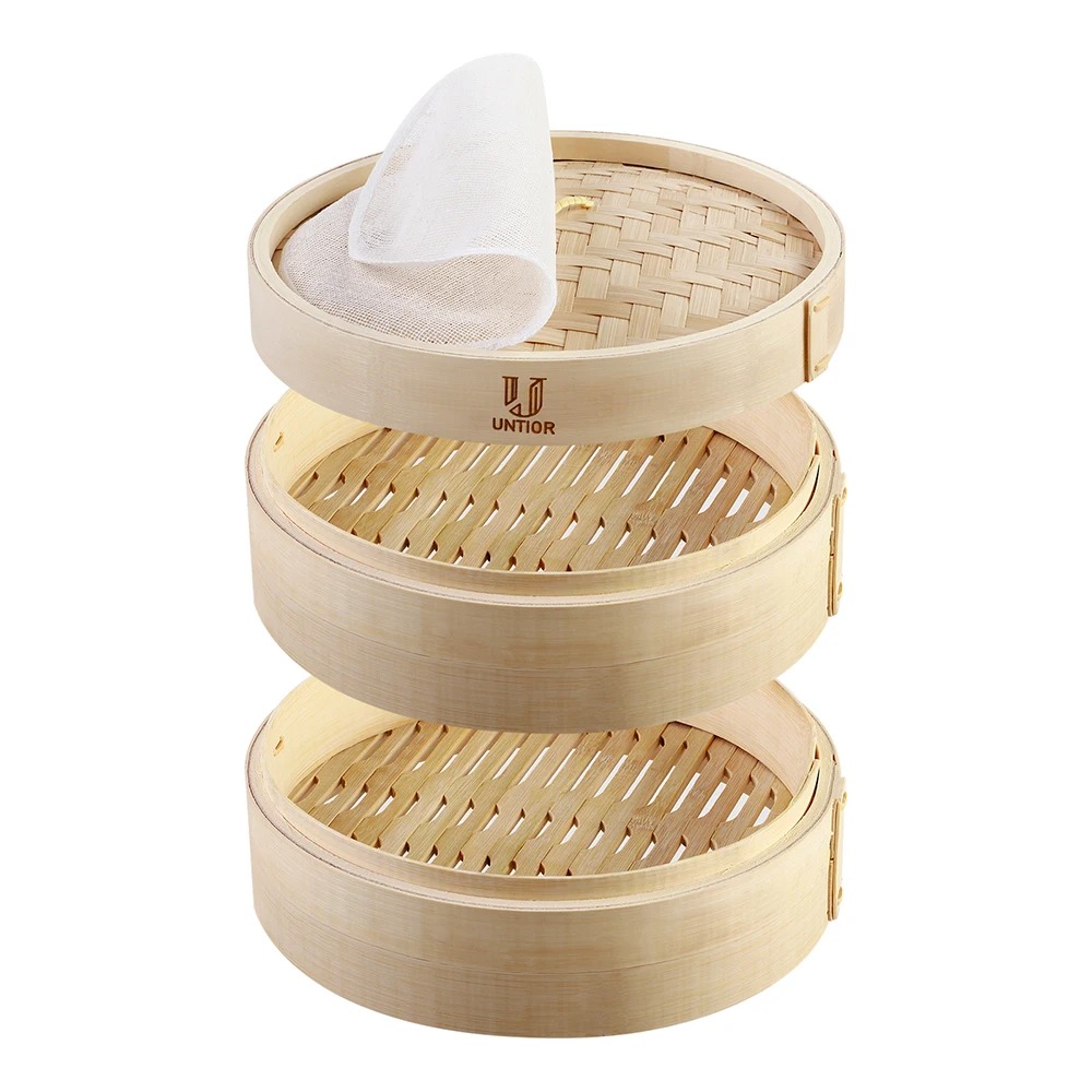 Bamboo Steamer Basket with Lid - مراجعة Bao Steamer Bamboo وسعره