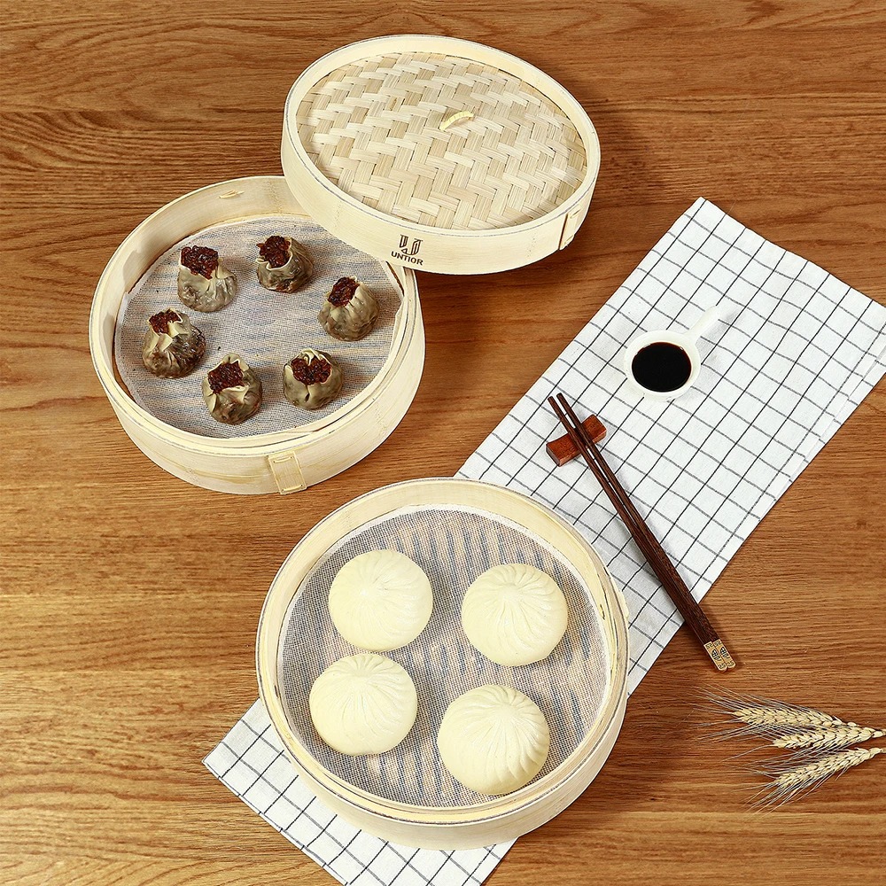 Bamboo Steamer Basket with Lid - مراجعة Bao Steamer Bamboo وسعره