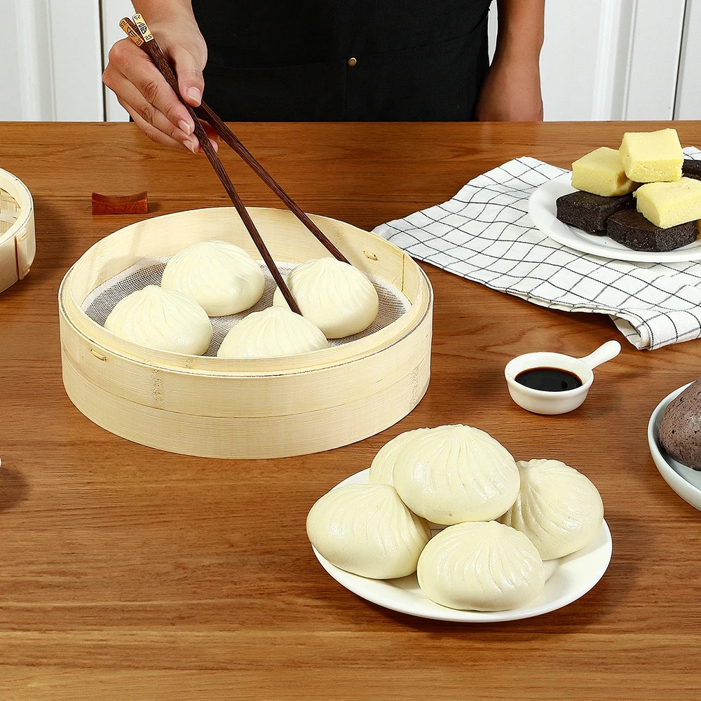Bamboo Steamer Basket with Lid - مراجعة Bao Steamer Bamboo وسعره