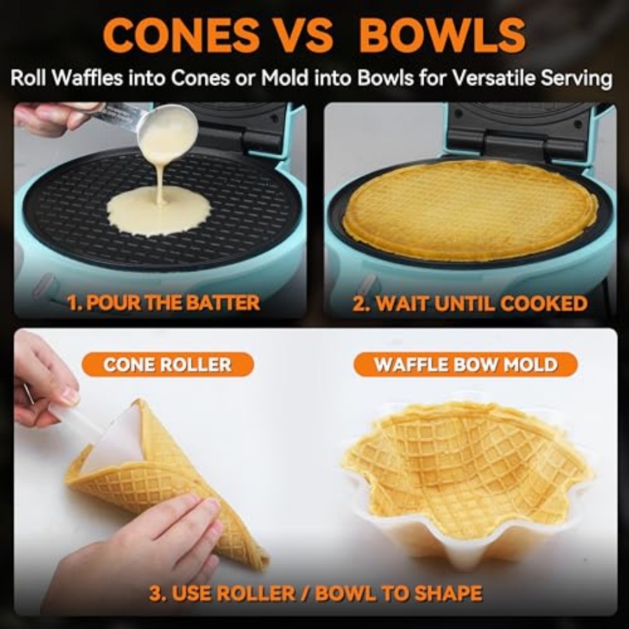 Waffle Cone Maker Machine with - مراجعة Waffle Cone Maker وسعره