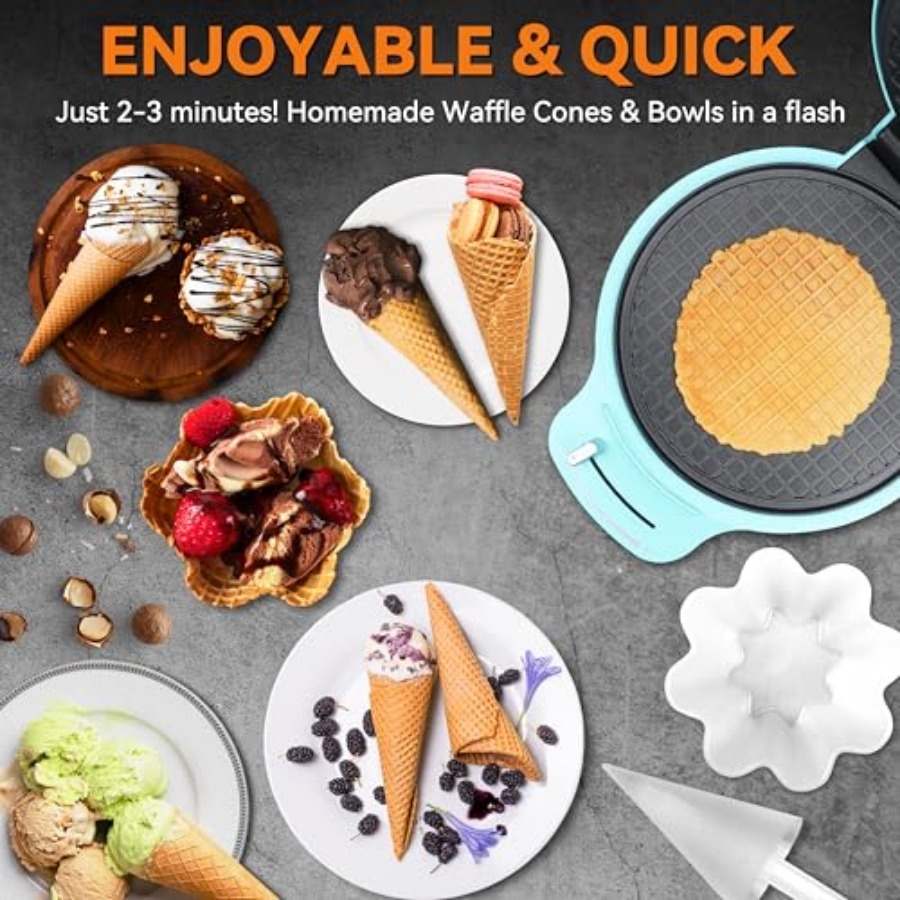 Waffle Cone Maker Machine with - مراجعة Waffle Cone Maker وسعره