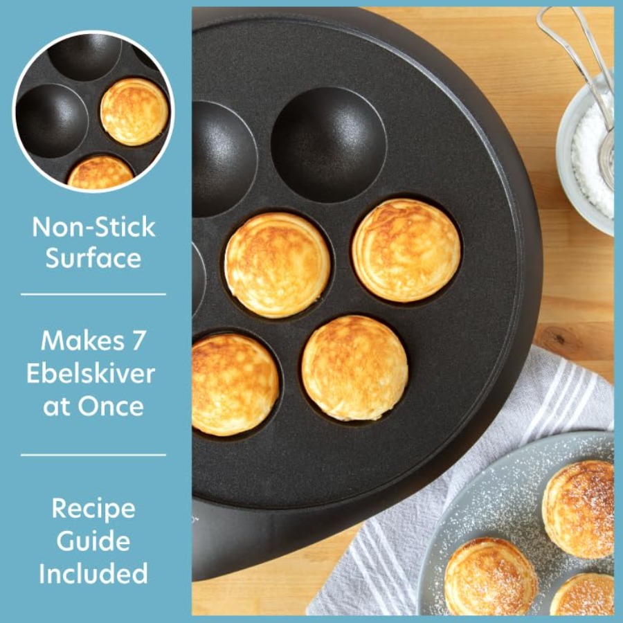 Ebelskiver Maker- Electric Non - مراجعة Takoyaki Grill Plate وسعره