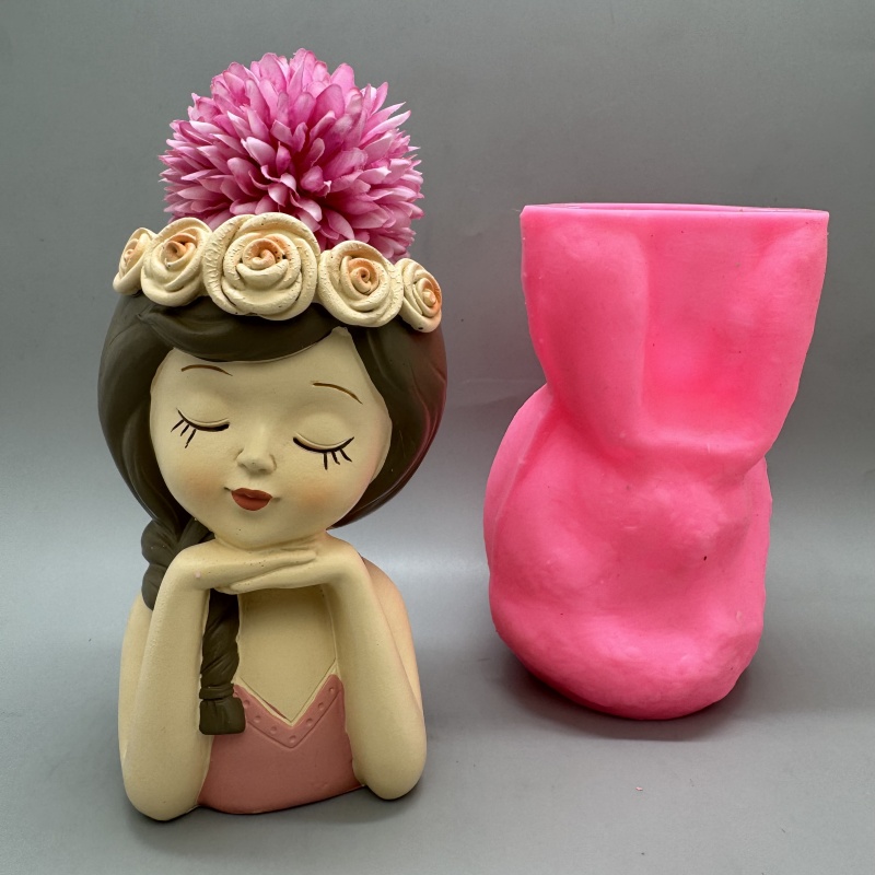 Cute girl flower pot silicone  - مراجعة Potsticker Mold وسعره