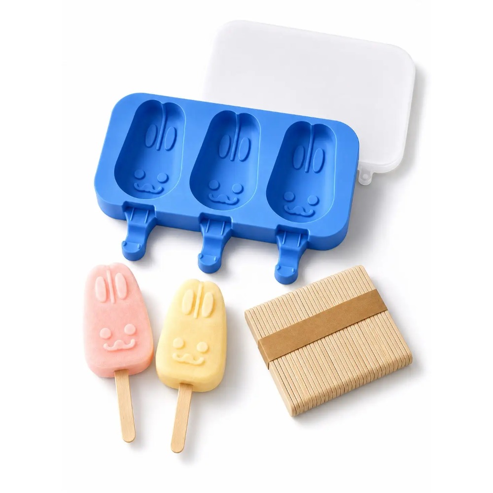 1pc 3-Cavity Silicone Popsicle - مراجعة Bunny Cake Mold وسعره