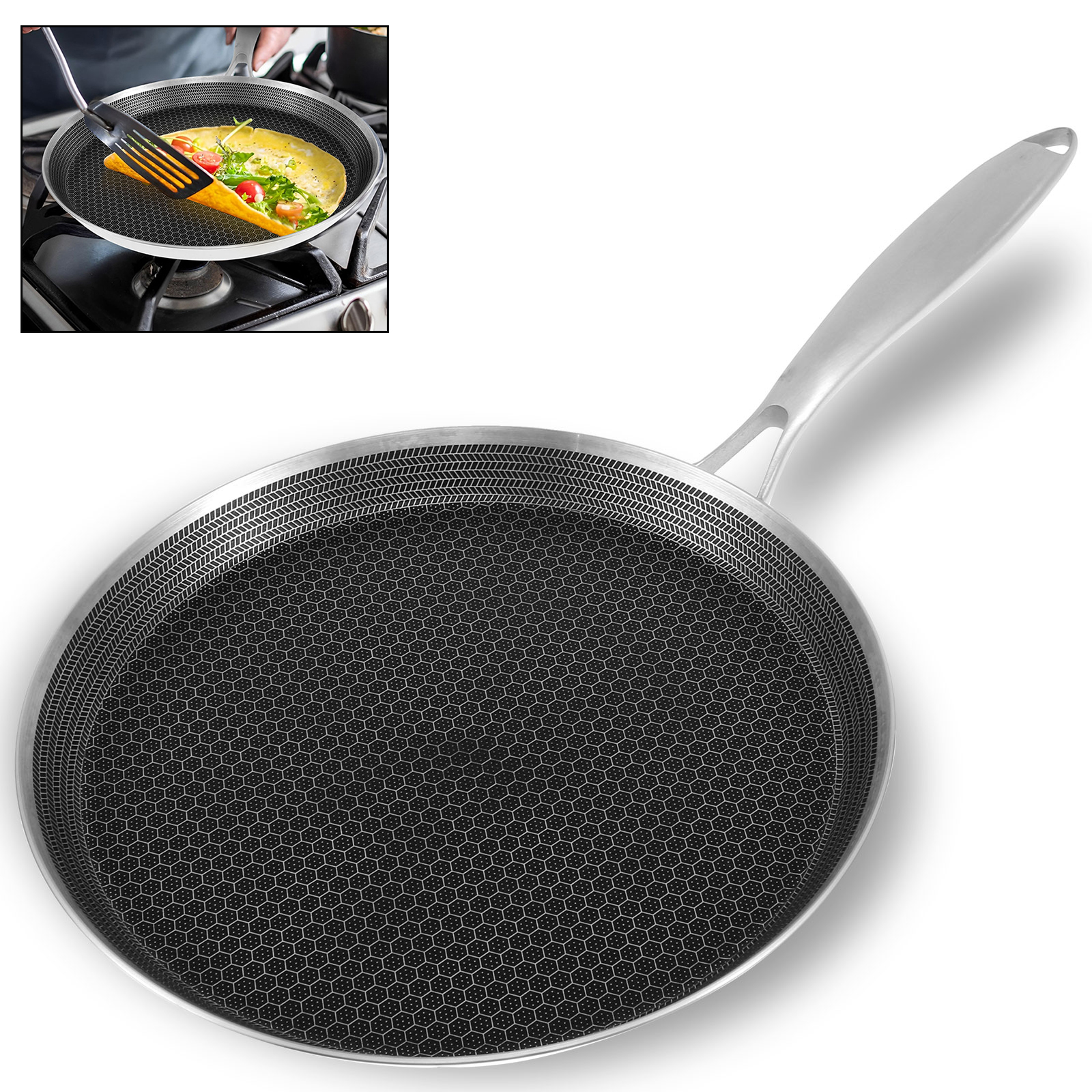 Stainless Steel Frying Pan Non - مراجعة Danish Pancake Pan وسعره
