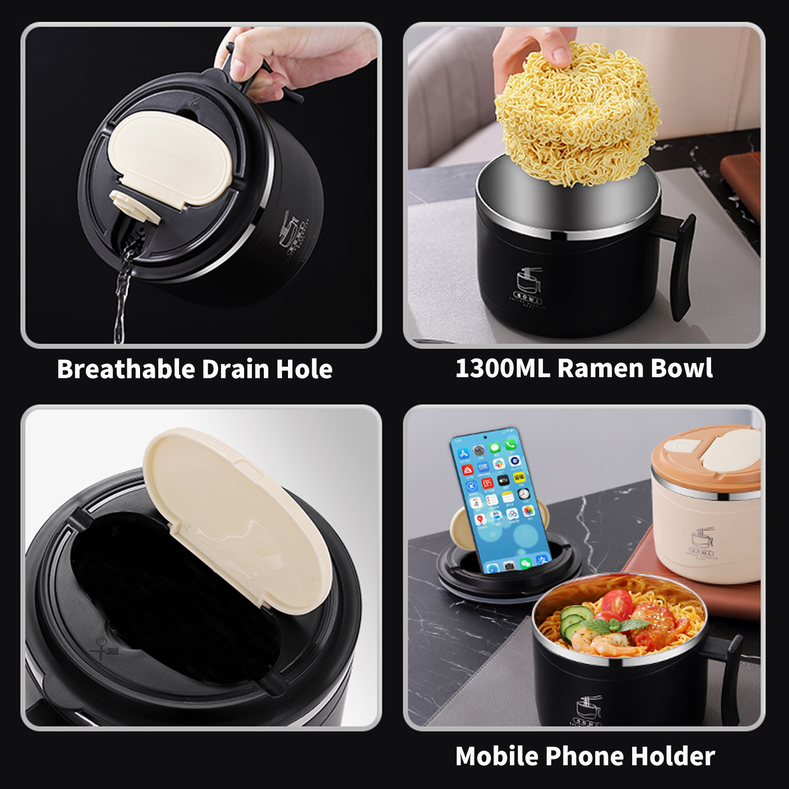 1300ml Ramen Bowl With Lid Sta - مراجعة Dim Sum Basket وسعره