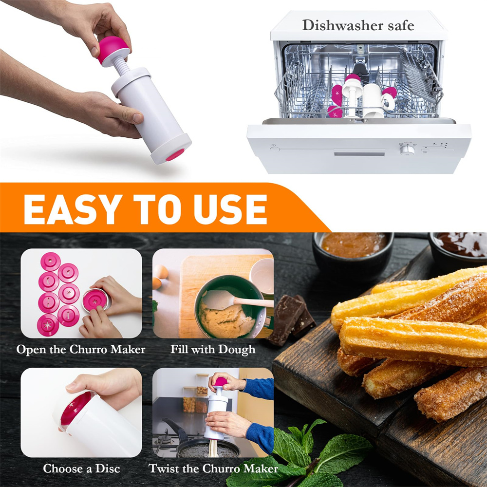 DIY Manual Cookie Press Maker  - مراجعة Churros Maker Gun وسعره