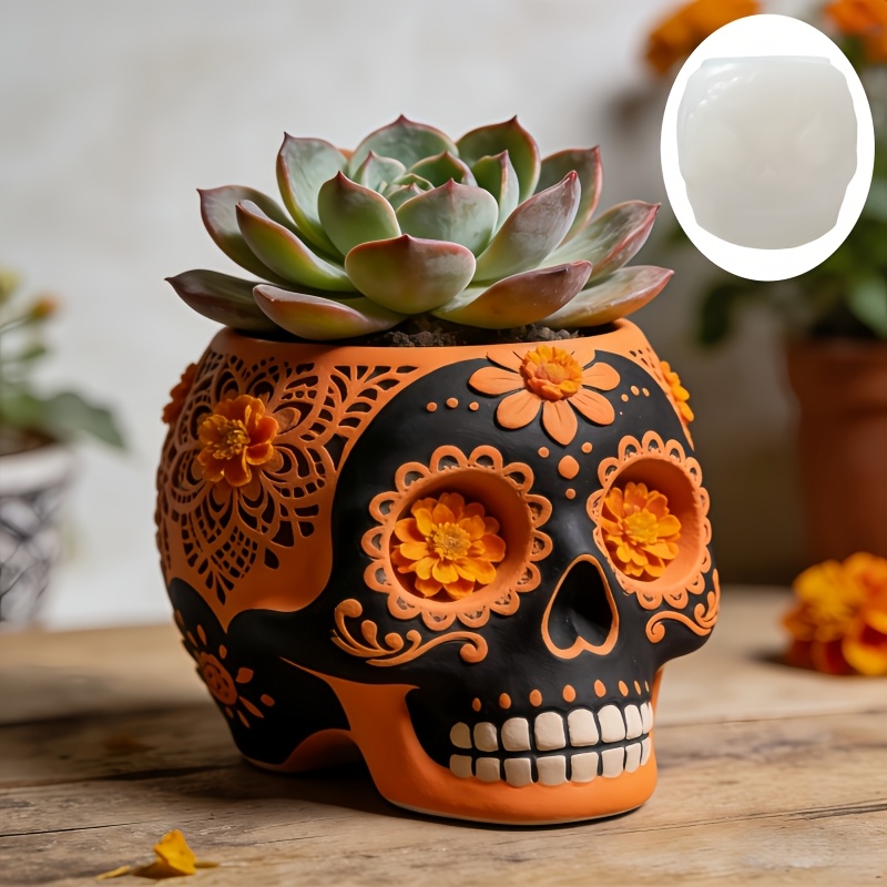 Flower relief skull succulent  - مراجعة Potsticker Mold وسعره