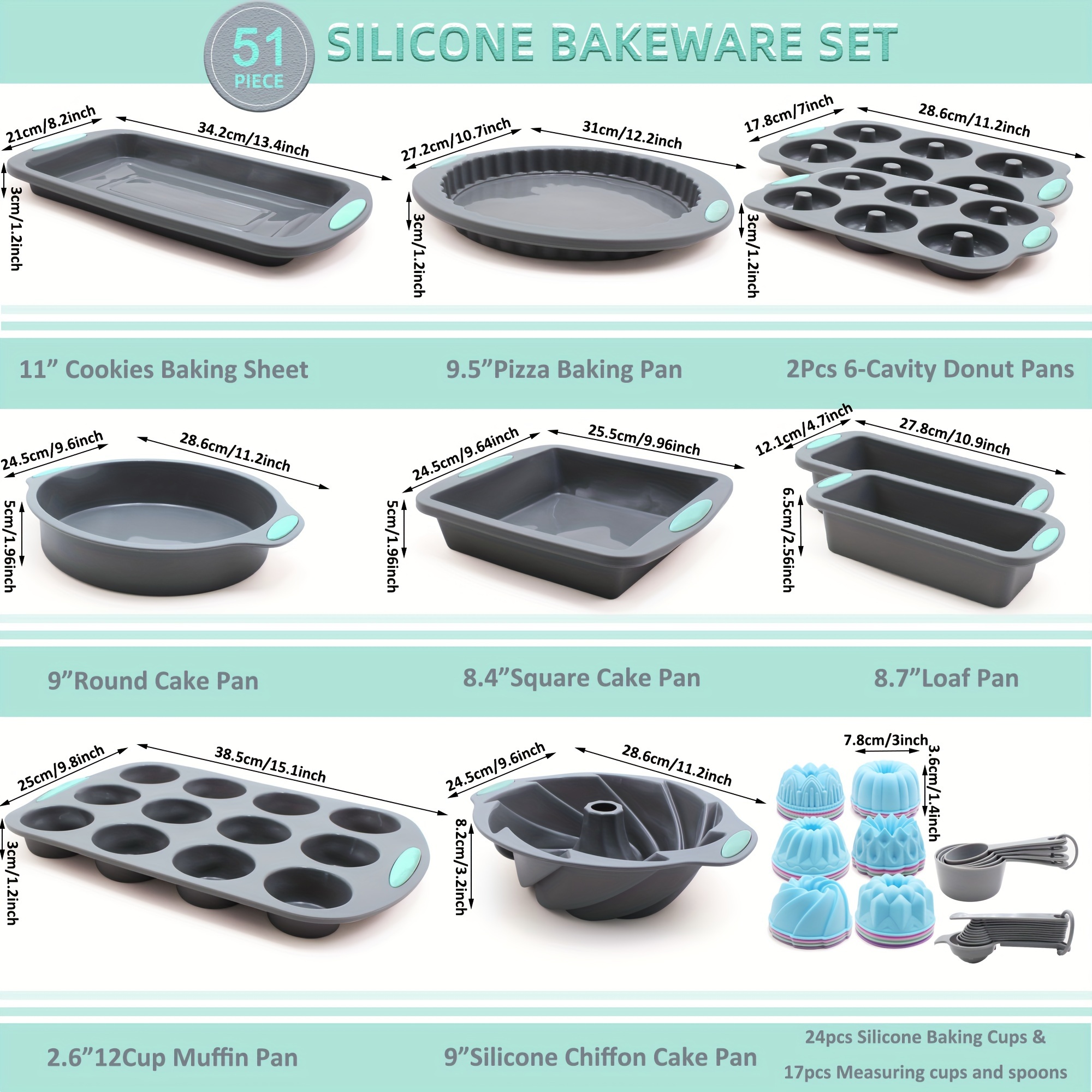 51 Pieces Silicone Baking Pan  - مراجعة Donut Mold Silicone وسعره