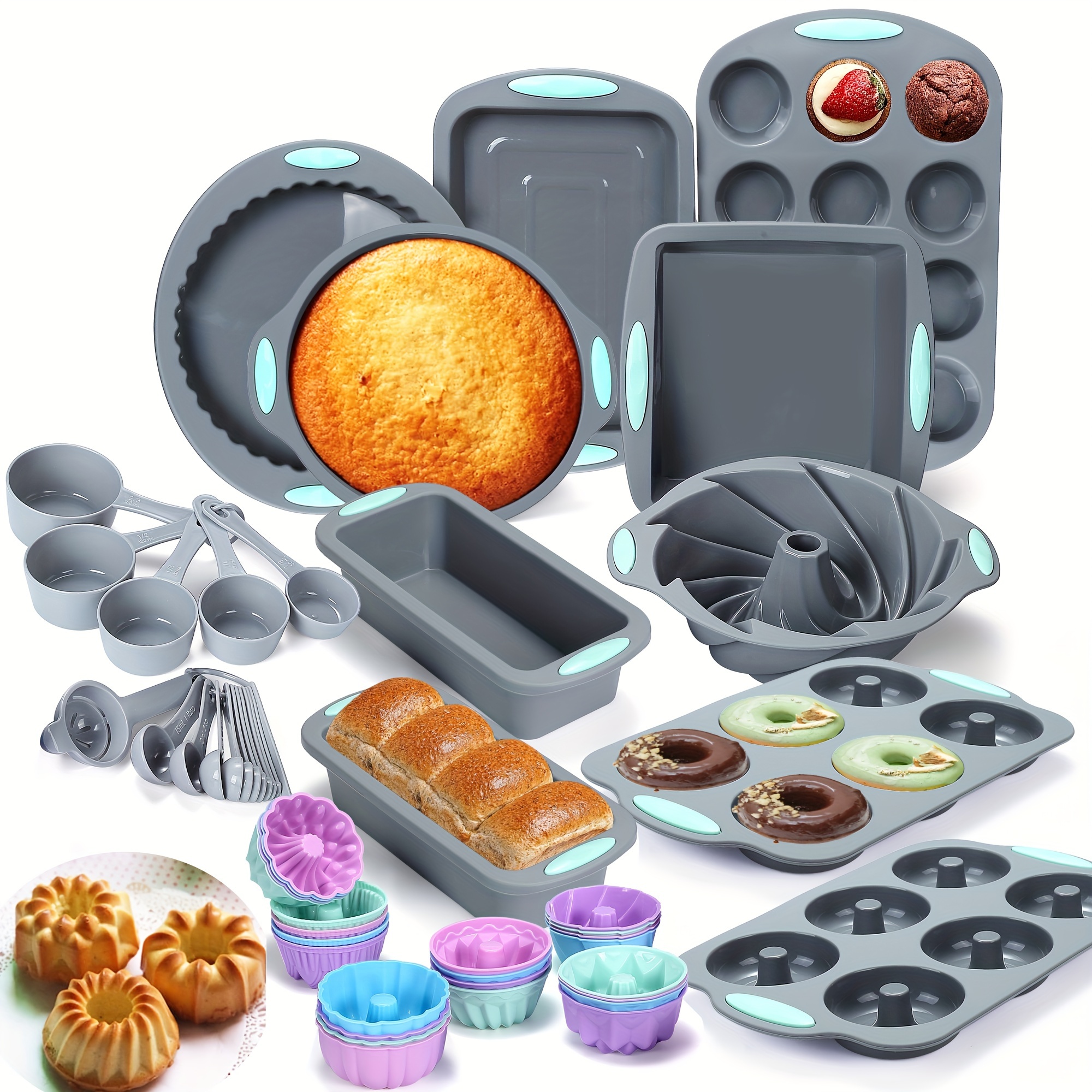 51 Pieces Silicone Baking Pan  - مراجعة Donut Mold Silicone وسعره