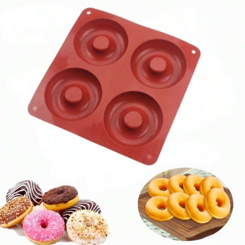 1PC 4 Holes Donut Silicone Mol - مراجعة Donut Mold Silicone وسعره