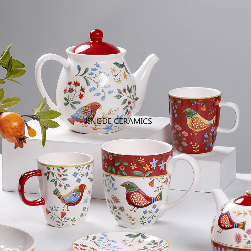 1pc European Ceramic Red Flowe - مراجعة Dim Sum Basket وسعره