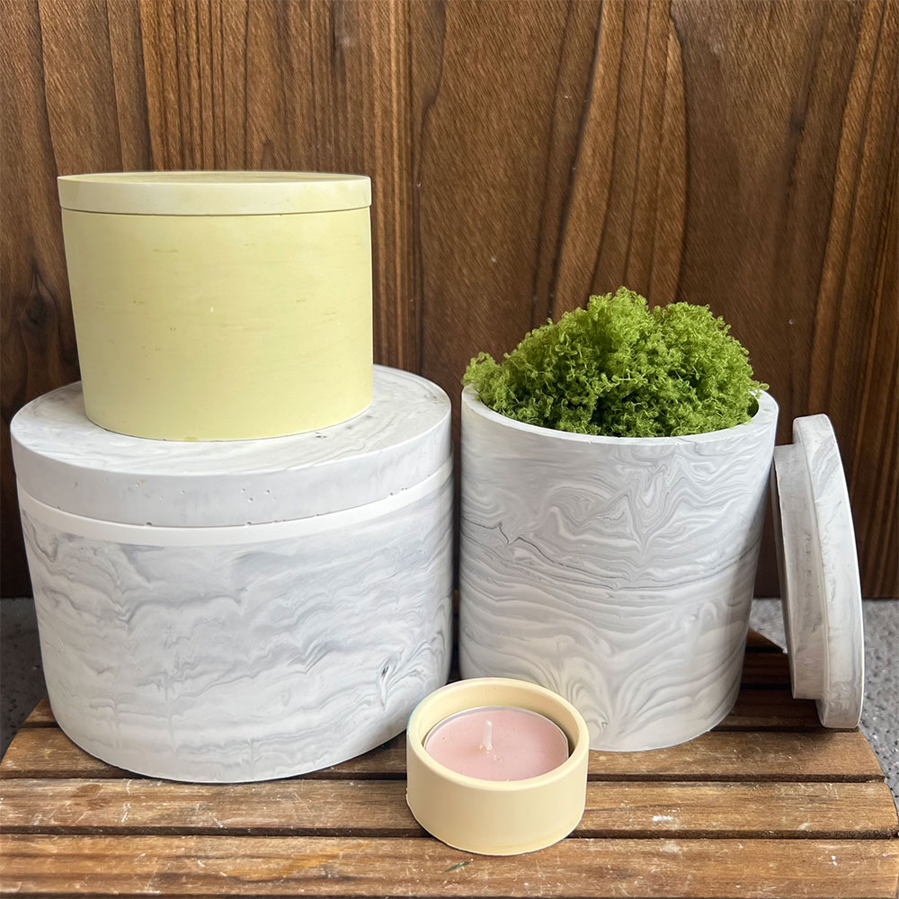 Round Cement Candle Canister S - مراجعة Potsticker Mold وسعره