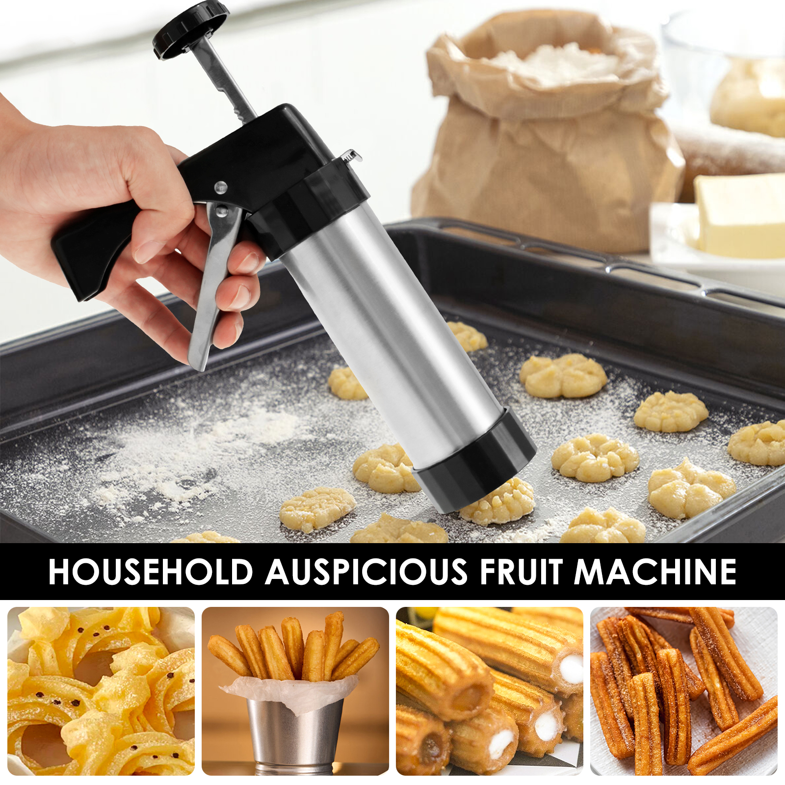 Stainless Steel Cookie Gun Chu - مراجعة Churros Maker Gun وسعره