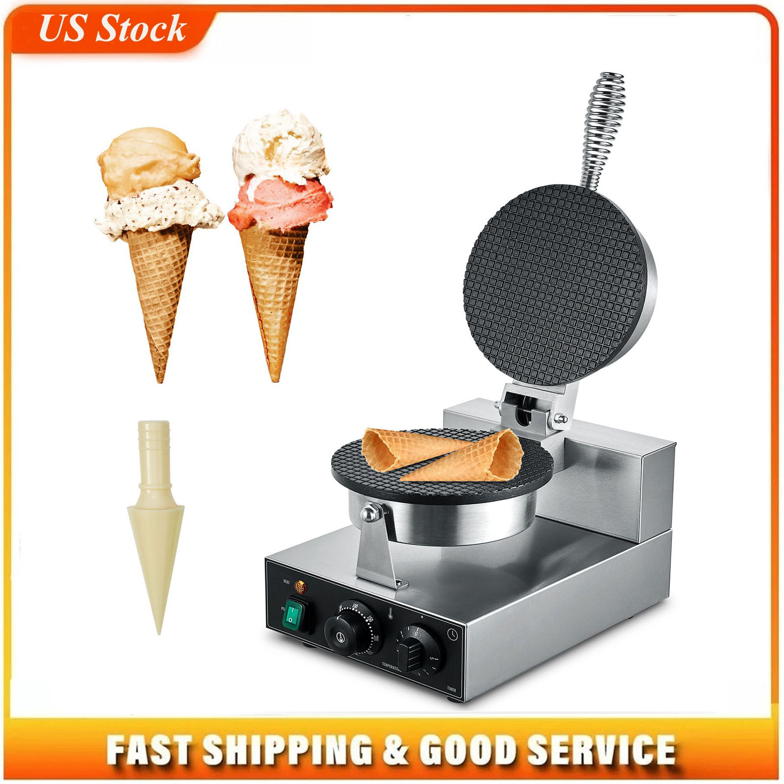 Electric Ice Cream Cone Maker, - مراجعة Waffle Cone Maker وسعره