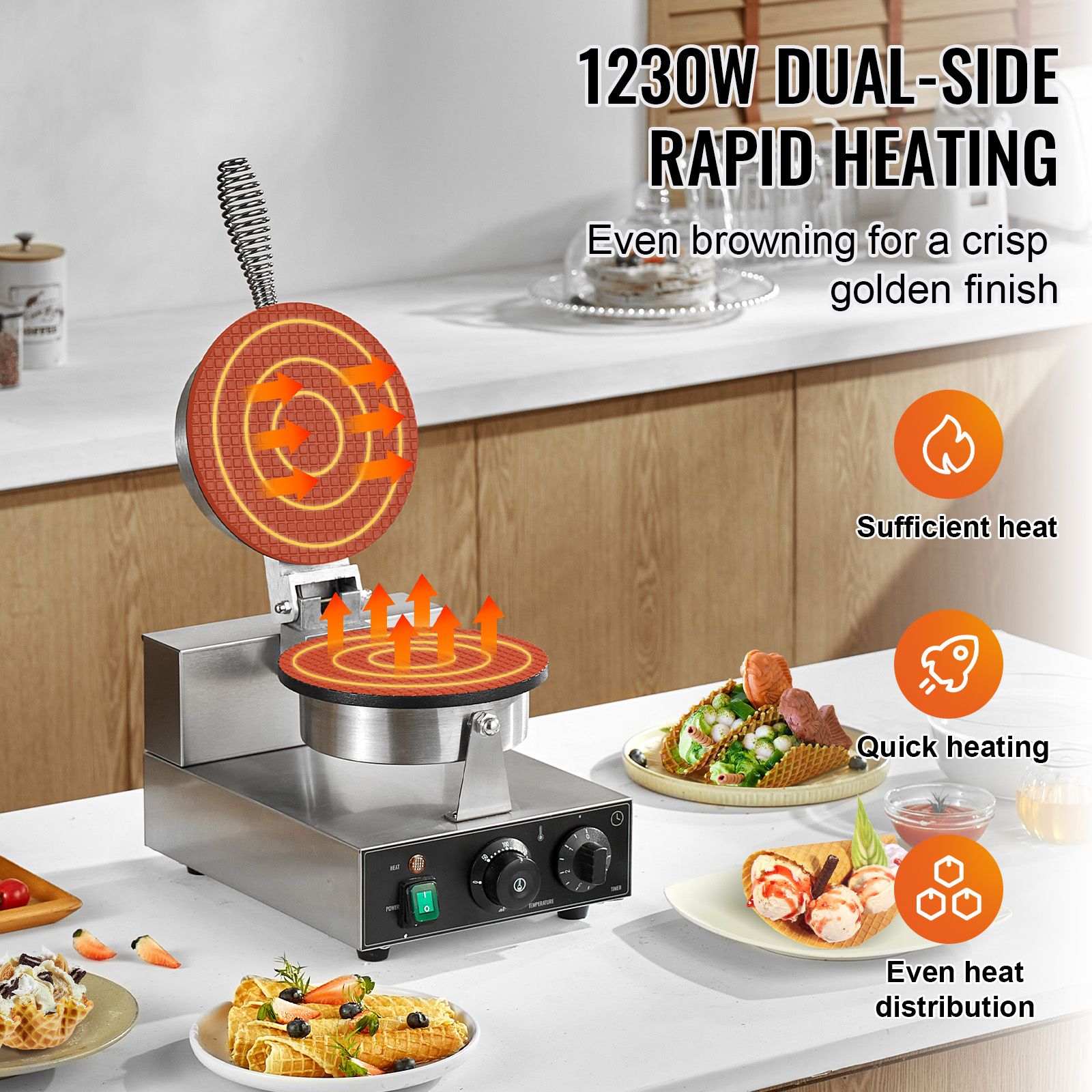 Electric Ice Cream Cone Maker, - مراجعة Waffle Cone Maker وسعره